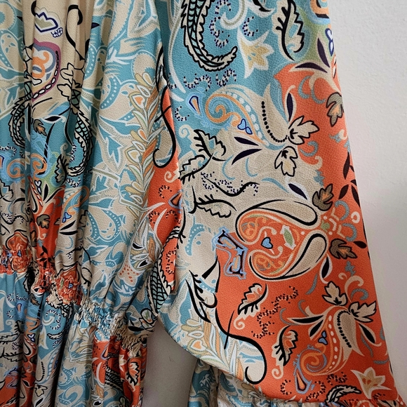 Bohemian | MultiColor | Stretchy Loose Fitting | Casual Maxi Dress - Picture 7 of 11